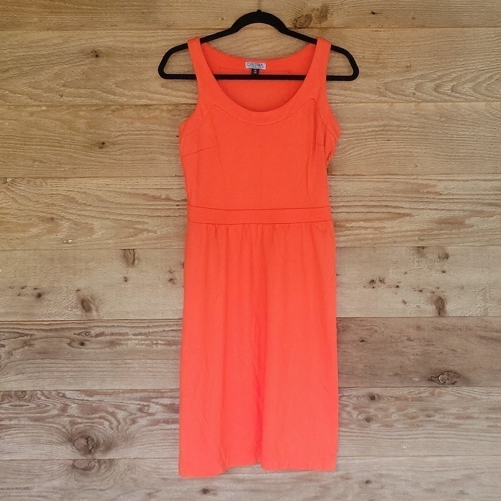Cynthia Rowley Orange Midi Dress Size Small
